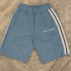Palm Angels Blue & White Striped Track Print Logo Shorts Men’s Sizes S, M, L